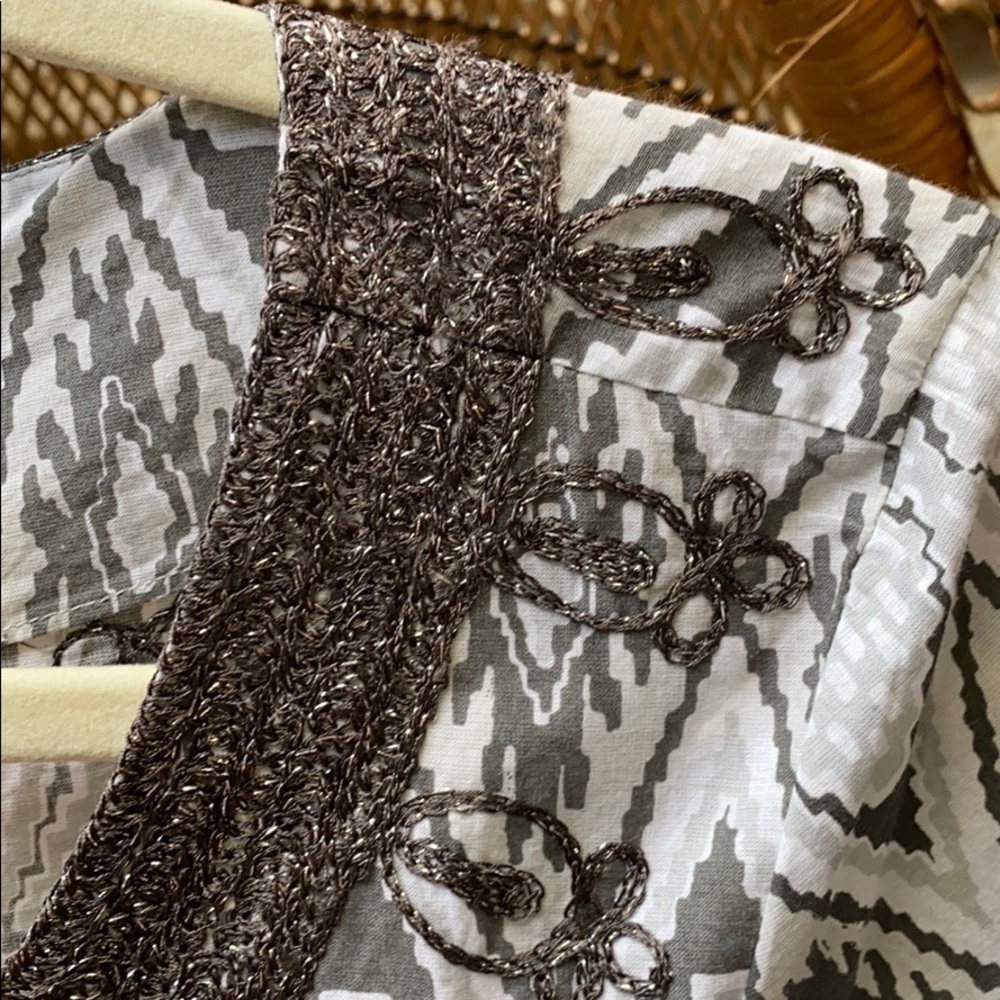 Calypso St. Barth White and Black Patterned Tunic - Picture 4 of 6